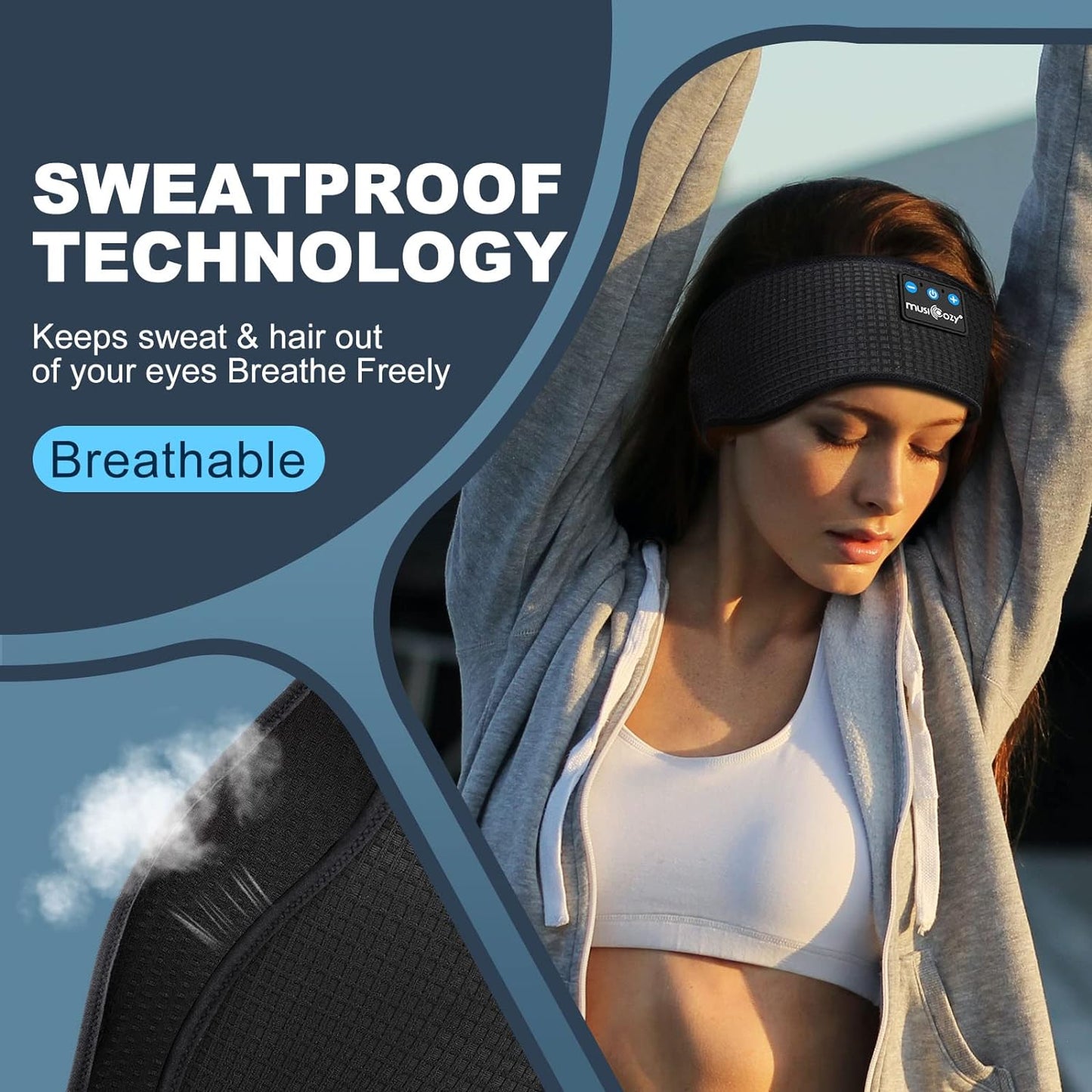 Breathable Music Headband with Bluetooth