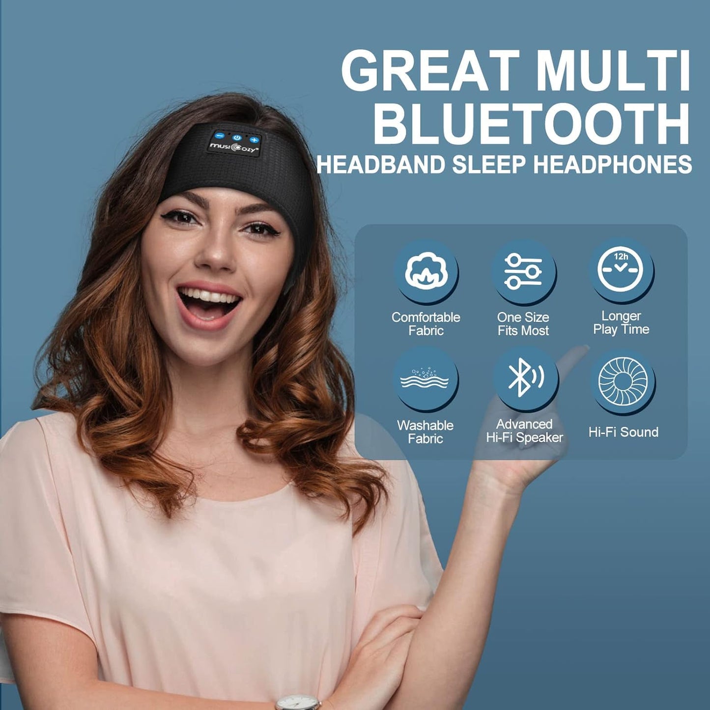 Breathable Music Headband with Bluetooth