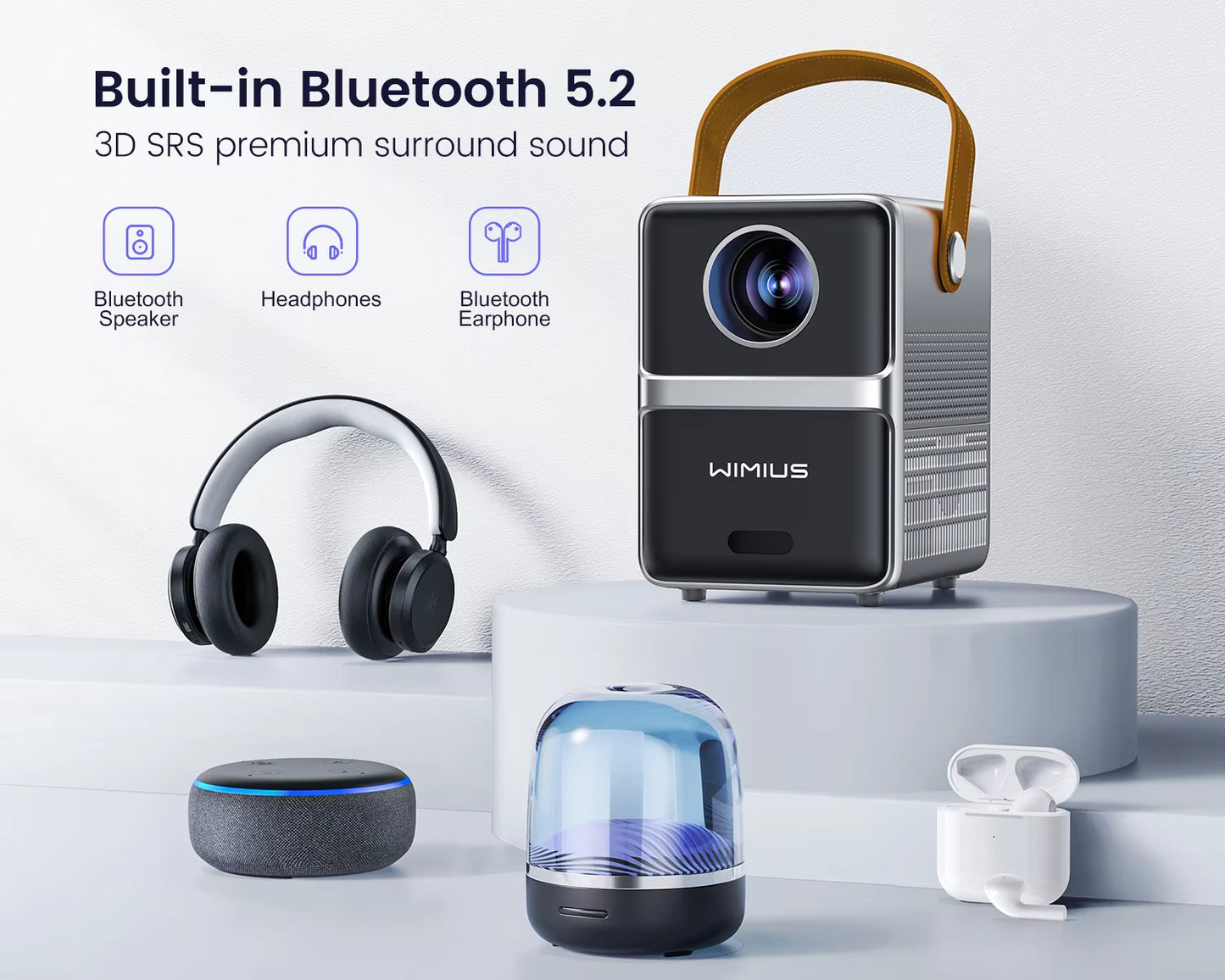 Portable 18000Lumens 5G Wifi Bluetooth Theater Projector