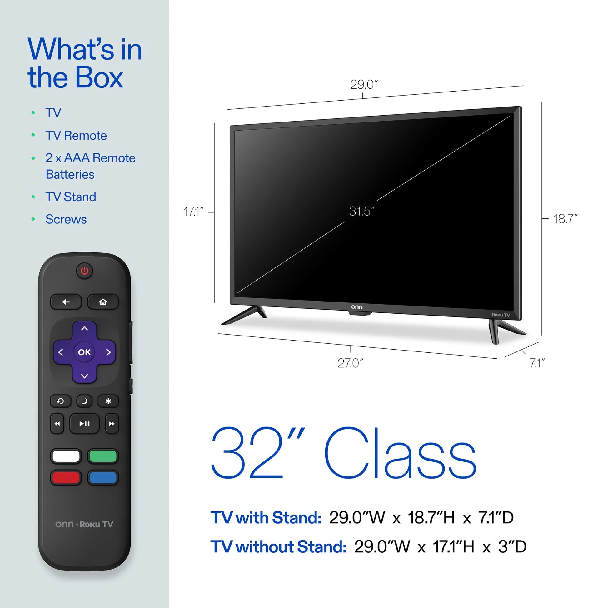32” Class HD (720P) LED Roku Smart Television