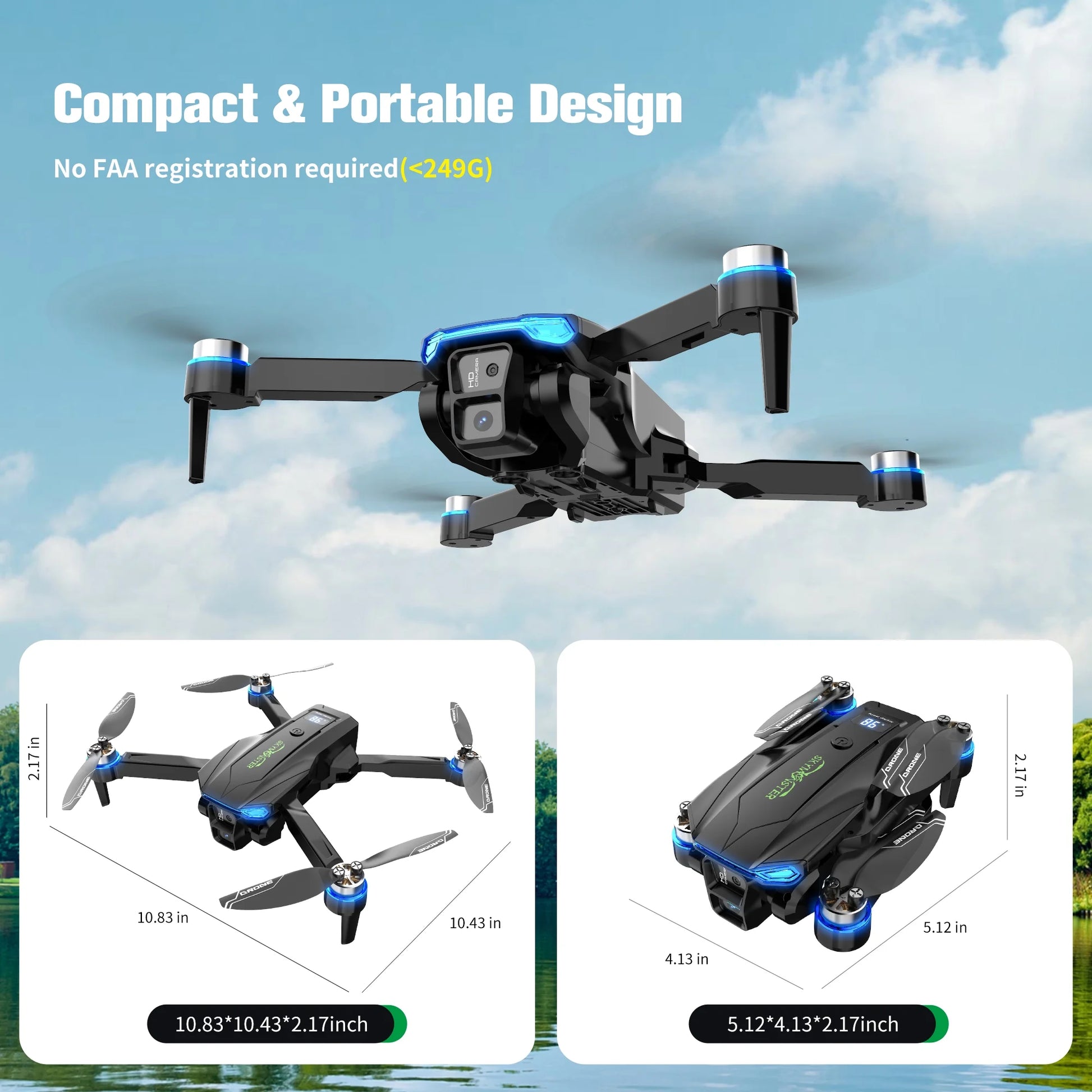 4K Professional Dual Camera 6CH Foldable Drone