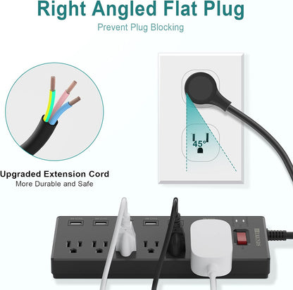 Surge Protector with 6 AC Outlets & 6 USB Charging Ports