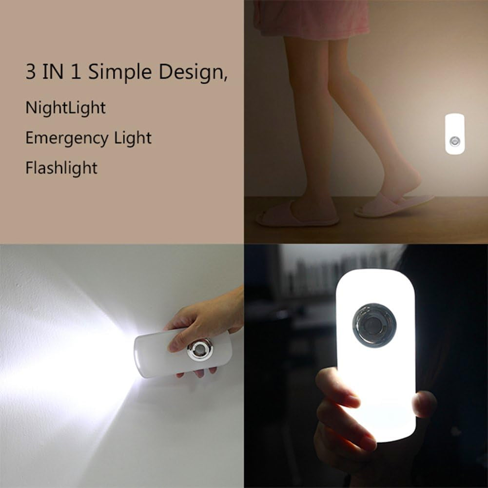 3-In-1 LED Night Light with Motion Sensor & Flashlight