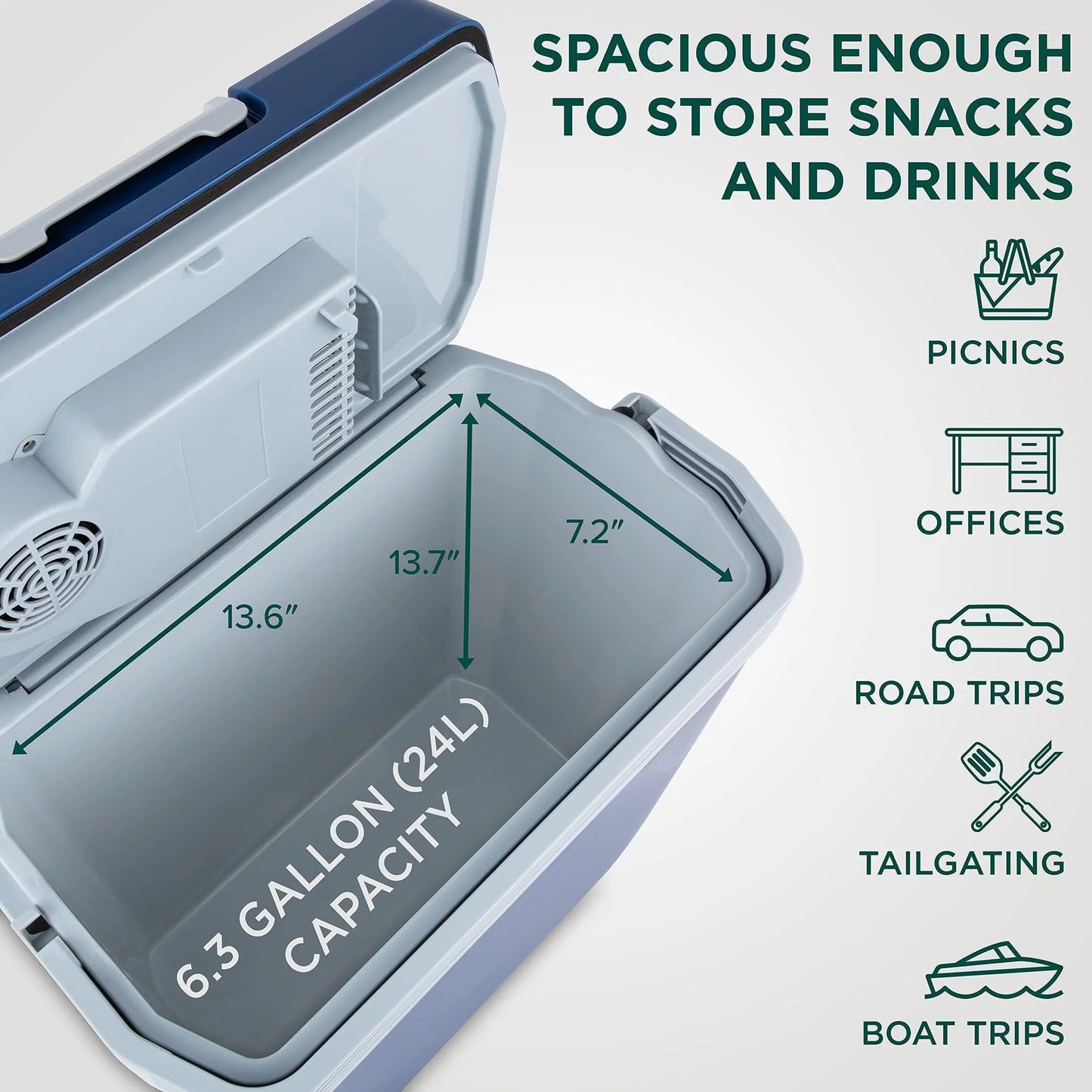 24L Portable Thermoelectric Cooler & Warmer