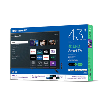 43” Class 4K UHD (2160P) LED Roku Smart Television