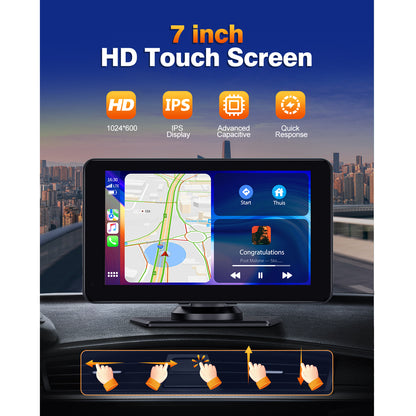 7" Wireless Portable Car play Compatible Android Auto