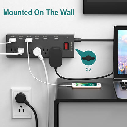 Surge Protector with 6 AC Outlets & 6 USB Charging Ports