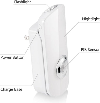3-In-1 LED Night Light with Motion Sensor & Flashlight