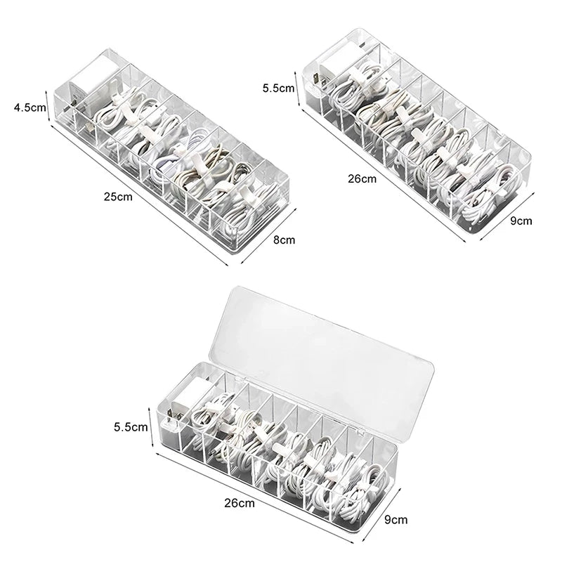 See-Through Charge Cable Organizer Box