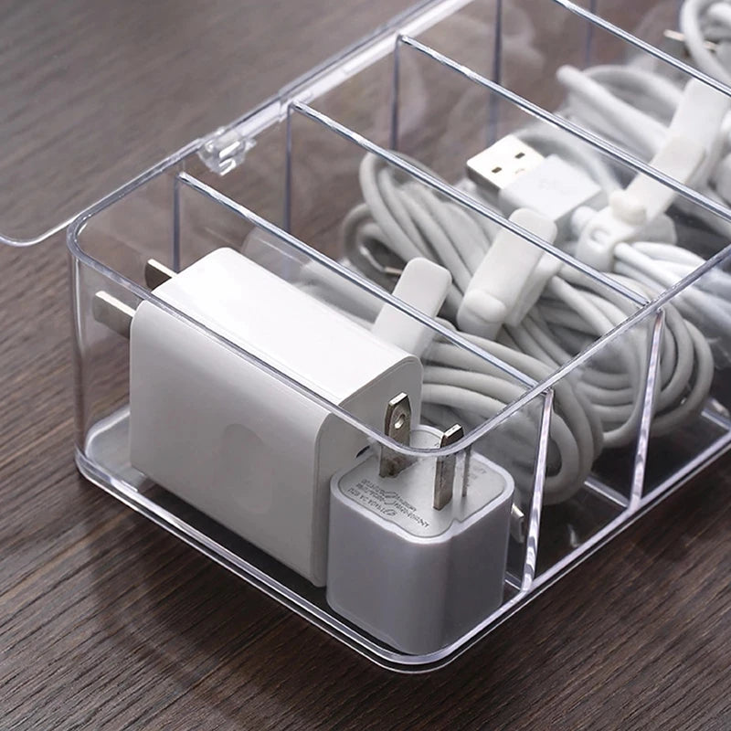 See-Through Charge Cable Organizer Box