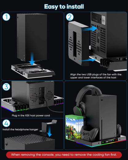 Upgraded RGB Cooling Fan Charging Station