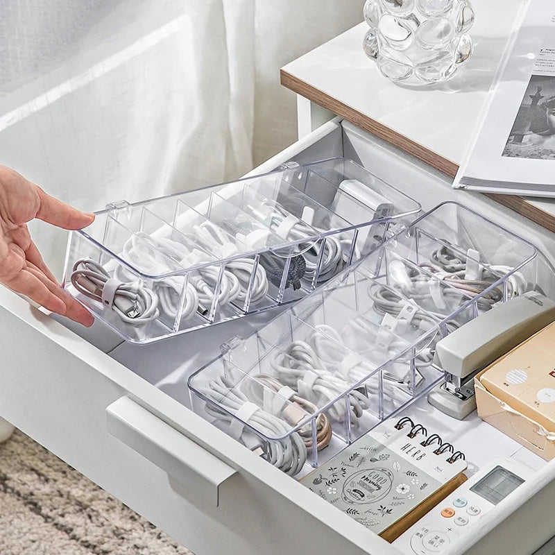 See-Through Charge Cable Organizer Box