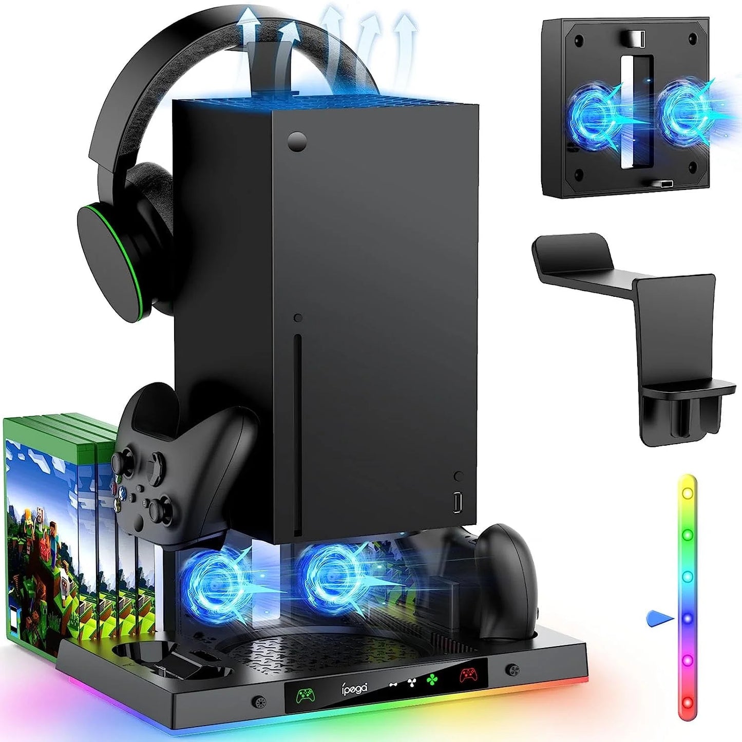 Upgraded RGB Cooling Fan Charging Station