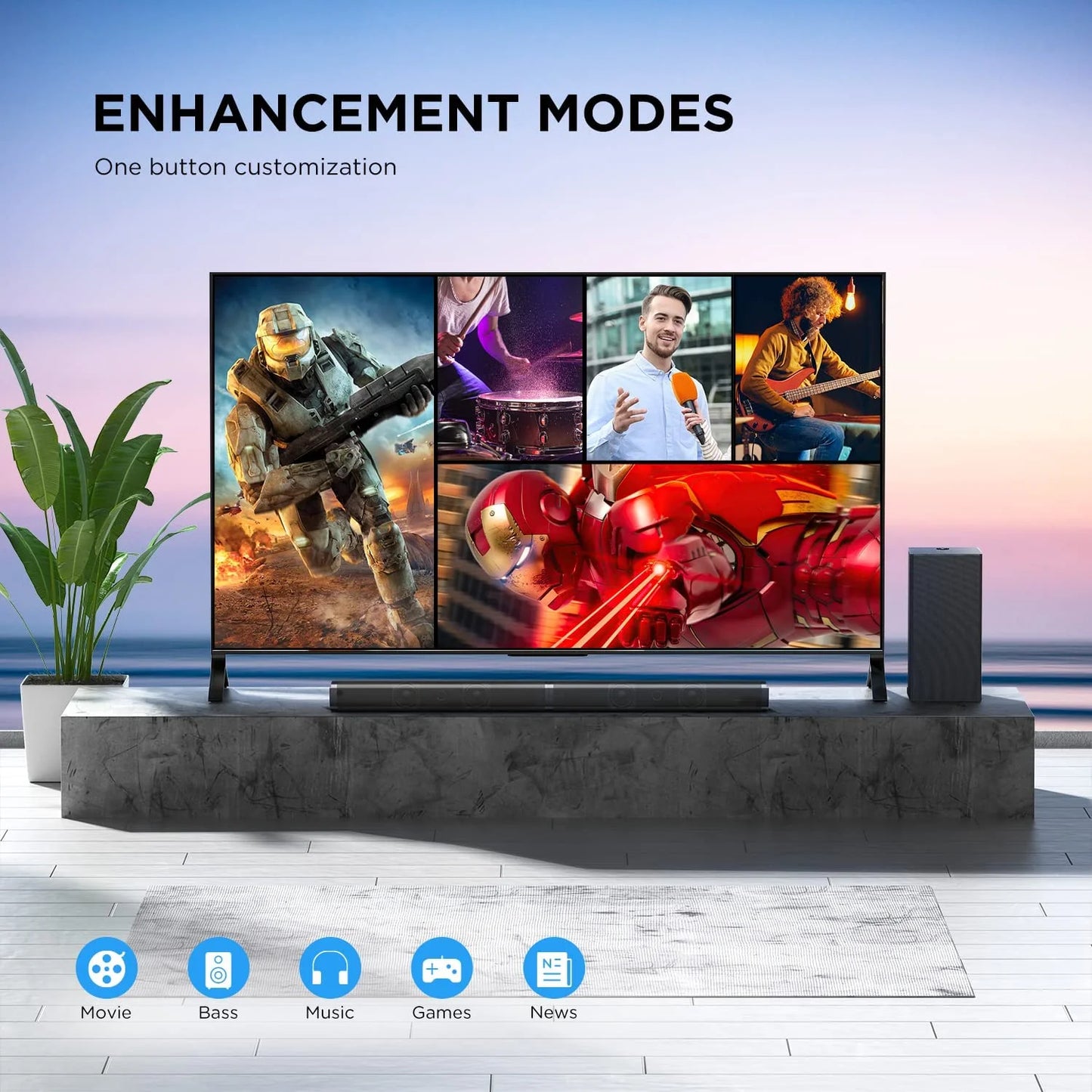 Sound Bar for Smart TV with Dolby Atmos