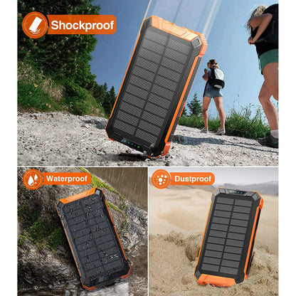 36000Mah Solar Charger Power Bank with 4 Cables