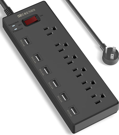 Surge Protector with 6 AC Outlets & 6 USB Charging Ports