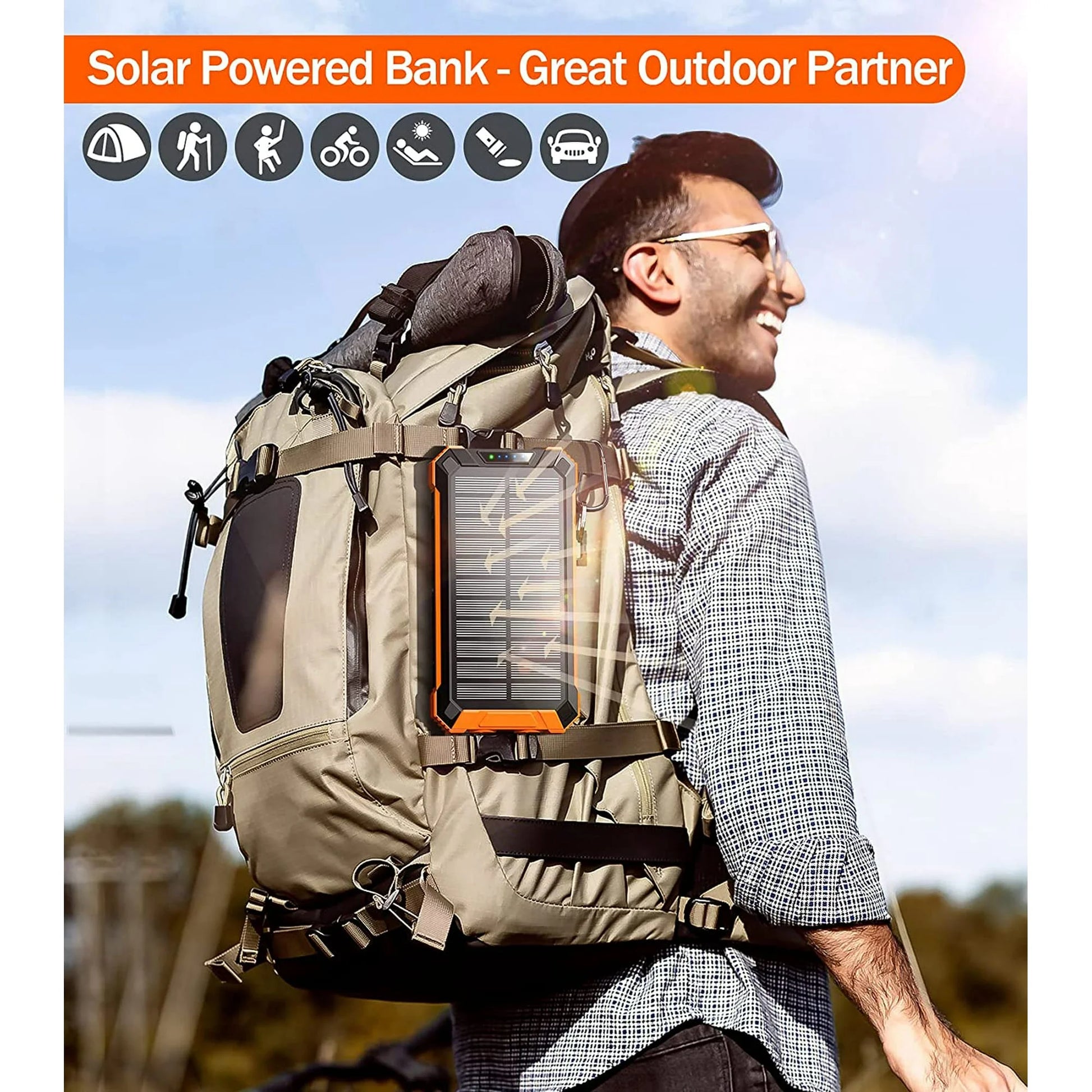 36000Mah Solar Charger Power Bank with 4 Cables